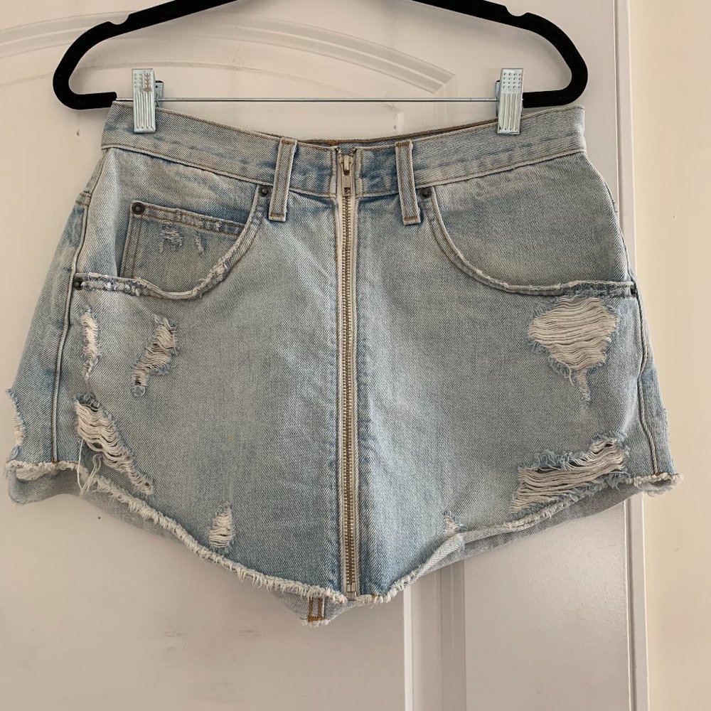Carmar / LF Denim BEATRICE ZUNI ZIP FRONT SKIRT sz 29